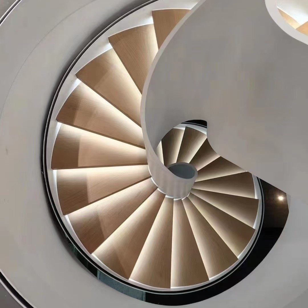 现代简约风格钢结构旋转楼梯复式别墅弧形玻璃钢架家用旋转楼梯,淘宝优惠券,粉丝福利购,淘宝优惠卷