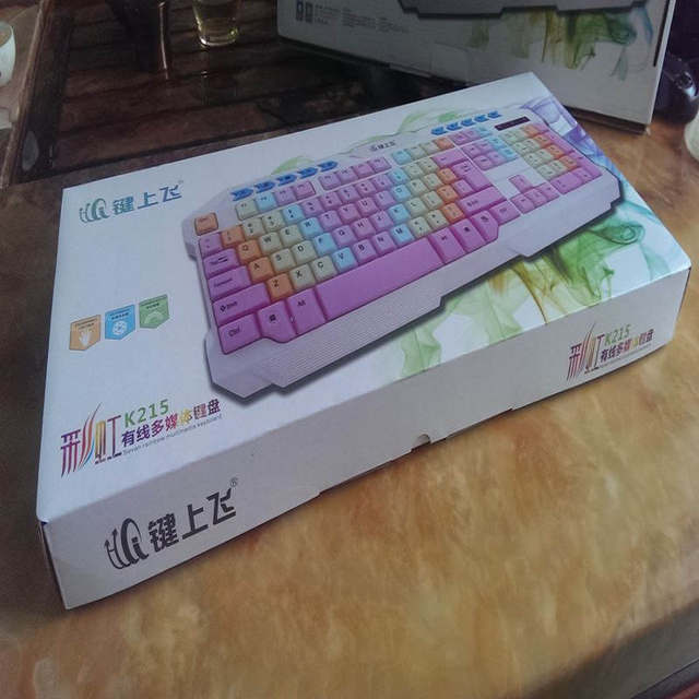 USB wired gradient color children's female keyboard business computer peripheral products office waterproof desktop