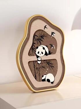 中古风桌面装饰画小众艺术摆画喵咪复古卧室床头柜挂画电视柜摆件