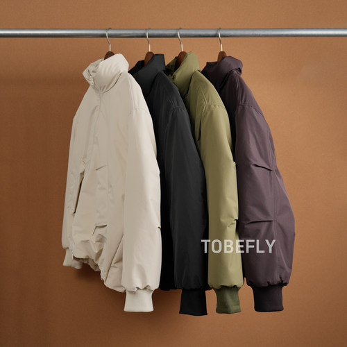 Tobefly防风防水美式立领廓形面包服25冬季新款宽松保暖棉服25054 - 图0