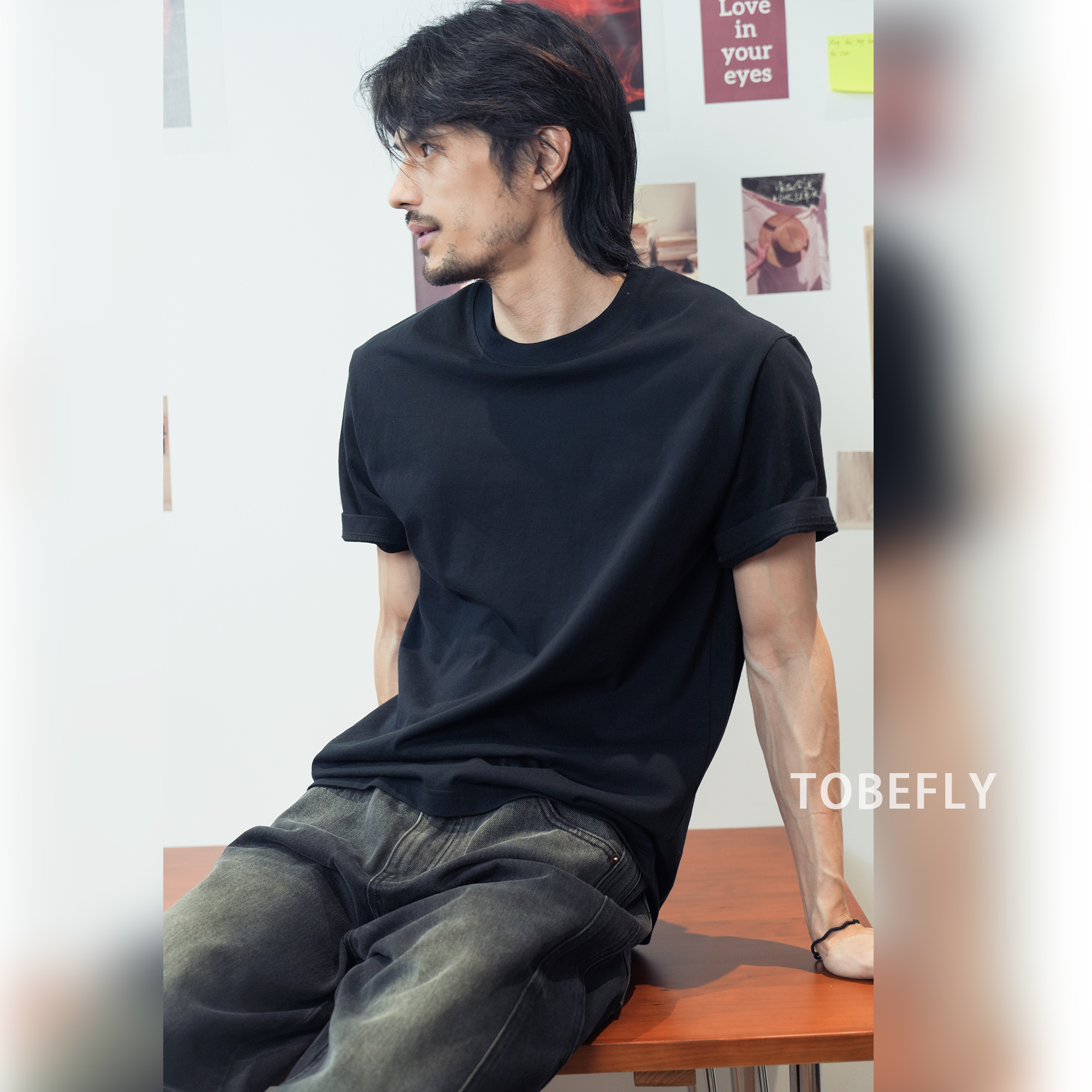 Tobefly230克新疆长绒100棉精梳棉短袖简约百搭宽松纯色T恤01D - 图0