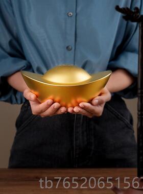 正品黄铜摆件 《金元宝之财源广》铜工进艺 品家居饰品 铺开商业