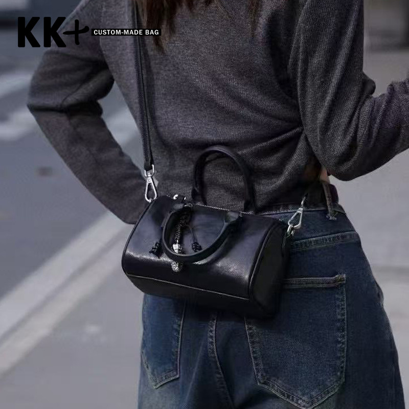 KK家新款波士顿头层植鞣牛皮手提包单肩斜挎包包真皮潮通勤枕头包,淘宝优惠券,粉丝福利购,淘宝优惠卷