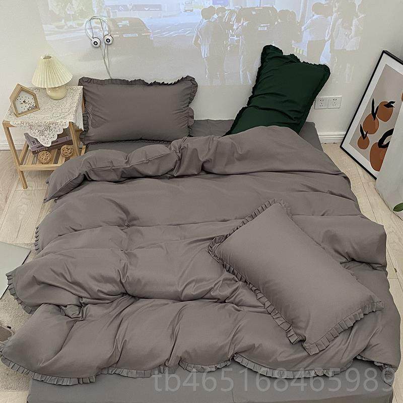 高档主ins公水洗棉四件套秋冬床笠.m5/1.8女神粉床上用品被套1三,淘宝优惠券,粉丝福利购,淘宝优惠卷