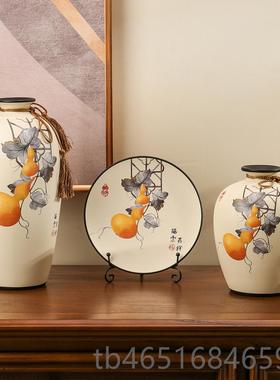 高档新新中式古装花国风玄关客厅电柜茶室摆件瓶家家视居装饰品三