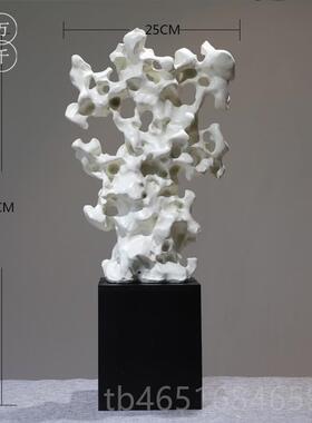 高档轻客奢新中式树太湖脂石禅意摆件 家居视厅博古架玄关电柜装