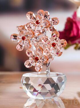 高档特居价新品 晶梅水花摆件办公室家客厅玄关橱窗装饰花花艺摆