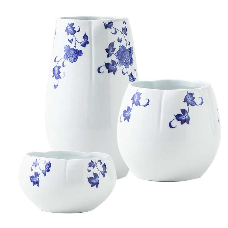 高温青花瓷花瓶别墅样板房陶瓷饰品摆件陶瓷花瓶饰品陶瓷摆件花瓶,淘宝优惠券,粉丝福利购,淘宝优惠卷