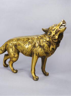 铜狼狗摆件十二生肖旺家狗哮天犬家宅招财家居装饰工艺礼品摆饰摆
