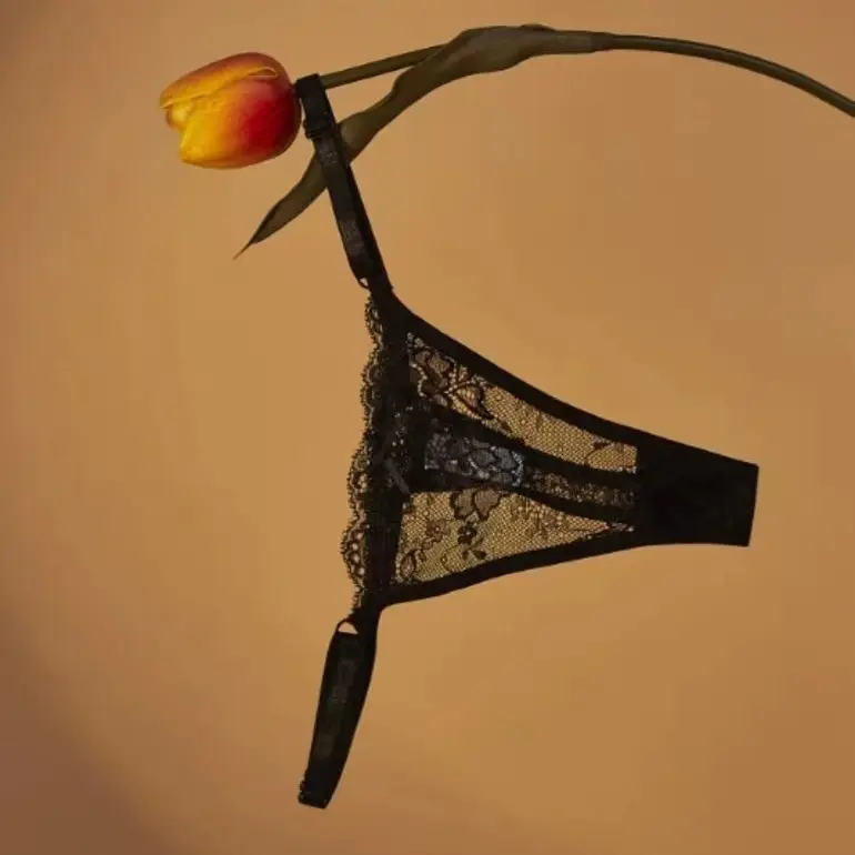 可调节环扣欧美风T字丁字裤性感低腰内裤女短裤透明蕾丝镂空网纱,淘宝优惠券,粉丝福利购,淘宝优惠卷