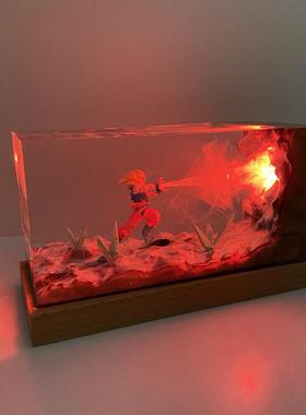 实木树脂摆饰七龙珠悟空动漫氛围感夜灯床头灯耶诞节日创意礼物