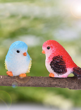 微景观树脂小鸟蛋糕汽车沙盘花盆装饰品鱼缸摆件