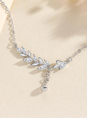 S925通体纯银穗穗平安手链女式百搭气质麦穗圆珠吊坠流苏气质手饰