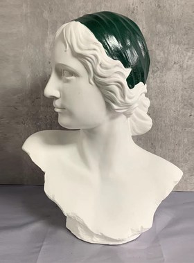 欧式砂岩人物蓝色少女艺术雕像摆件酒店会所售楼部客厅装饰品摆设