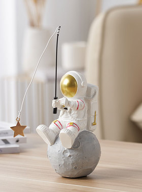 太空人宇航员摆件简约现代电视柜书柜男女孩儿童房间装饰生日礼物