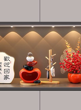 时来运转摆件客厅进门玄关入户电视柜酒柜办公室招财石头装饰品