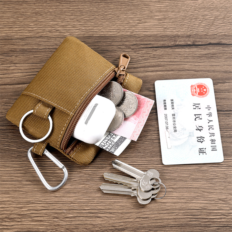 潮牌日系迷你零钱包卡包帆布小钱包拉链青年户外运动收纳包小挂包 - 图0