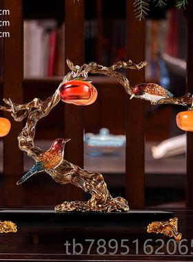 高档中新式客厅摆件高端大气玉公石平安扣家居酒电视柜办室软装饰