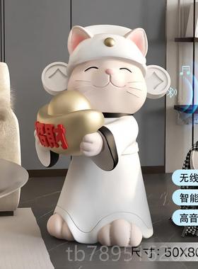 高档国潮招财猫型落地摆业件轻奢饰时尚客厅家居装大品店铺乔迁开