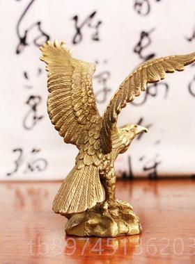 正品大黄铜宏展图老设鹰摆件招聚工艺品办公室摆家居饰品礼物铜鹰