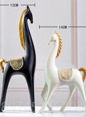 正品北居招财情侣马摆件家居设客厅入户玄关装饰品摆乔迁新开欧业