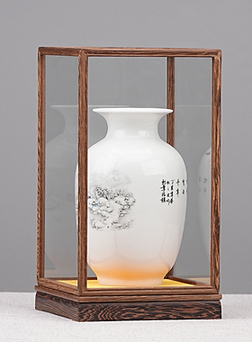 鸡翅木玻璃罩宝笼观音佛像文玩古董奇石摆件透明防尘罩展示盒定制
