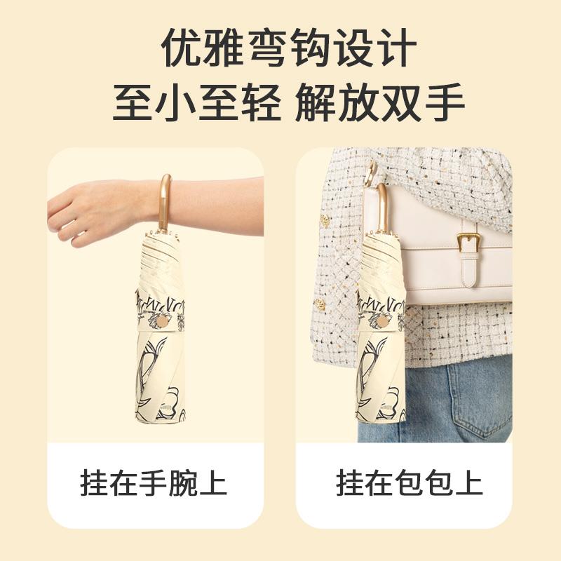 bpb玫瑰遮阳伞弯钩防晒抗UV雨伞女晴雨两用折叠大手动遮阳伞 - 图0