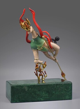 纯黄铜哪吒摆件神像雕刻三太子