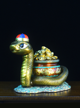 纯铜蛇摆件十二生肖蟒蝰蛇