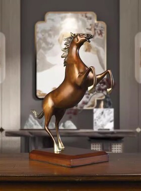 纯铜骏马到成功摆件办公室摆设