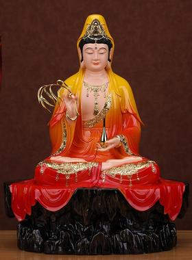 普陀山南海观音菩萨家用供奉树脂佛像坐山自在观世音佛堂摆件镇宅