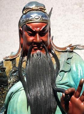 台湾纯铜关公神像供奉办公室关公武财神关二爷像客厅店铺招财摆件