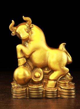 黄铜十二生肖摆件全套鼠牛鸡兔狗猪虎牛龙蛇铜马铜羊客厅招装饰财