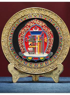 十相自在圆盘摆件家居用品合金彩绘吉祥雕花十相盘玄关工艺摆件