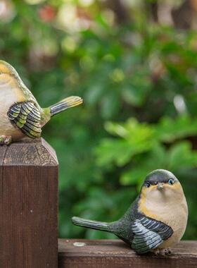 花园庭院装饰仿真小鸟摆件树脂动物工艺品假鸟客厅桌面家居园艺