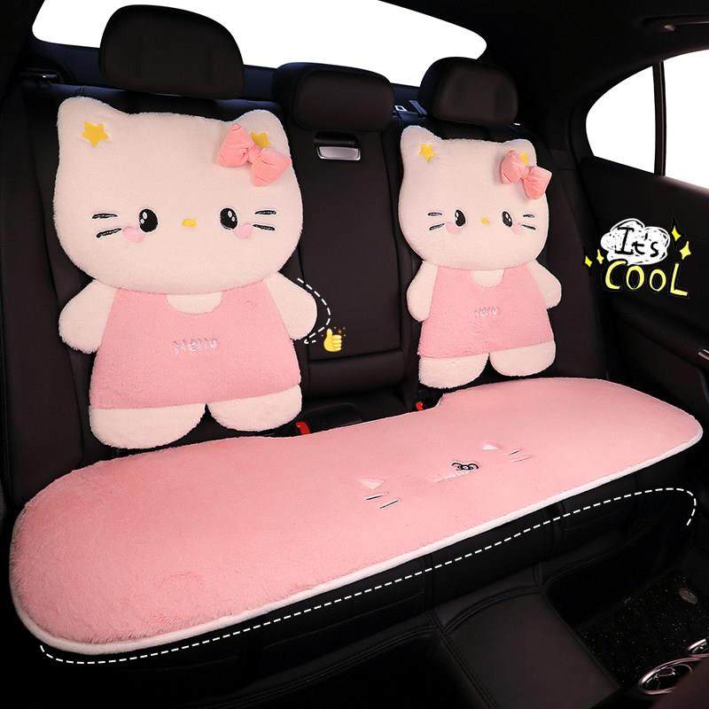 汽车坐垫冬季毛绒可爱女生座垫保暖卡通座椅套高级感半包防滑座套,淘宝优惠券,粉丝福利购,淘宝优惠卷