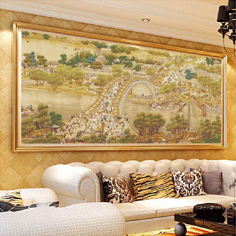 清明上河图钻石画全景图大幅满钻客厅钻石绣新款清明上河图十字绣,淘宝优惠券,粉丝福利购,淘宝优惠卷
