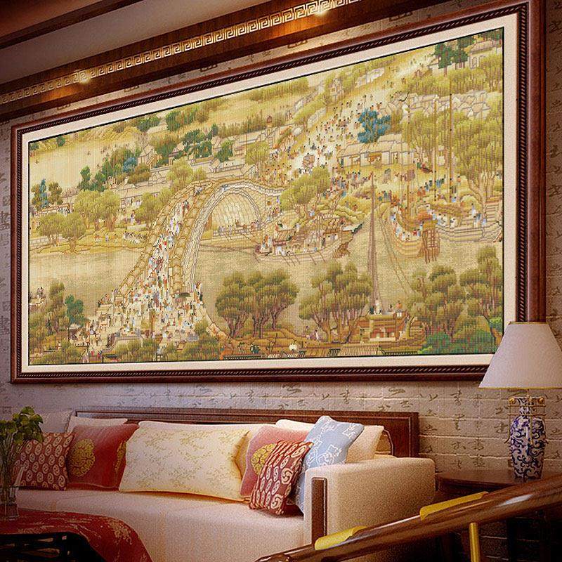 清明上河图钻石画全景图大幅满钻客厅钻石绣新款清明上河图十字绣,淘宝优惠券,粉丝福利购,淘宝优惠卷