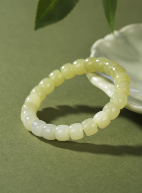 云上叙14 DS90935 和田玉手串-多样性发其一-8*9.5mm（甄选）