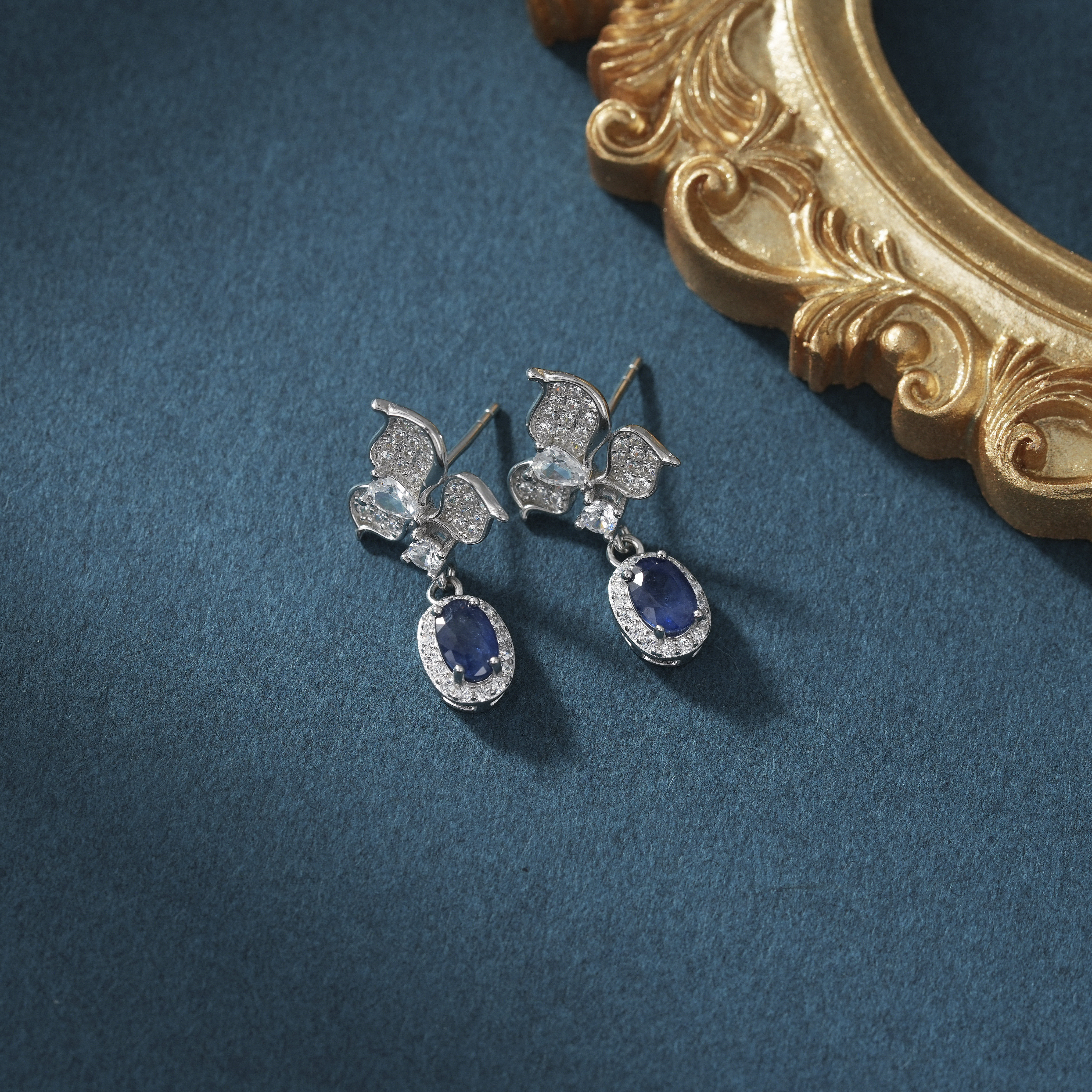 云上叙22 DS80190-蓝宝石耳钉-多样性发其一-4*5.5mm（甄选）,淘宝优惠券,粉丝福利购,淘宝优惠卷