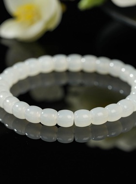 云上叙14 DS90430 和田玉单圈手串-多样性发一件-6.5mm（甄选）