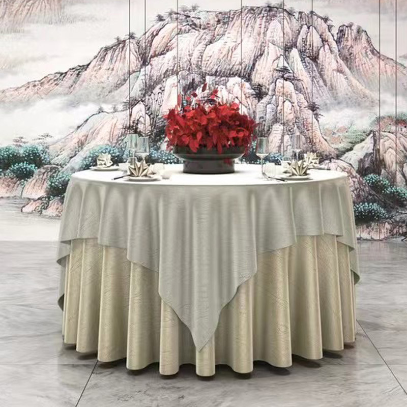 酒店桌布布艺欧式餐厅饭店大圆桌餐桌布方桌桌布圆形台布家用定制 - 图2