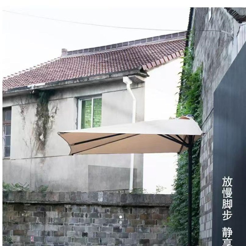 户外贴靠墙半边伞遮阳伞阳台绿植物露台庭院伞太阳伞长方形侧边伞 - 图2