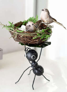 仿真草编鸟窝鸟巢假鸟拍照摄影道具户外客厅阳台装饰田园新疆包邮