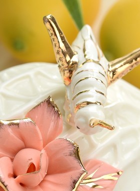 花生摆件陶瓷装饰品家居玄关送闺蜜客厅桌面工艺品房间结婚礼品物