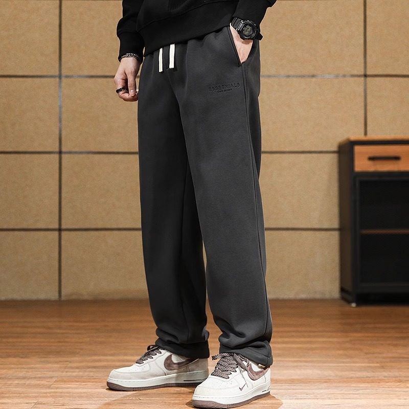 420g重磅奥粒绒运动休闲卫裤男款2025秋冬新款宽松刺绣直筒裤子男,淘宝优惠券,粉丝福利购,淘宝优惠卷