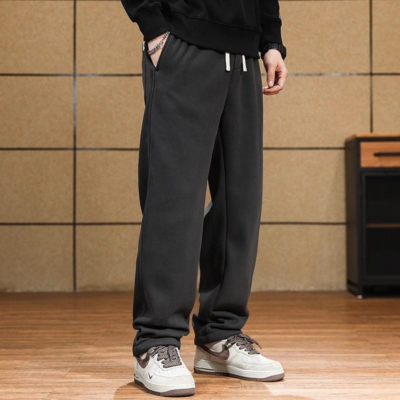 420g重磅奥粒绒运动休闲卫裤男款2025秋冬新款宽松刺绣直筒裤子男,淘宝优惠券,粉丝福利购,淘宝优惠卷