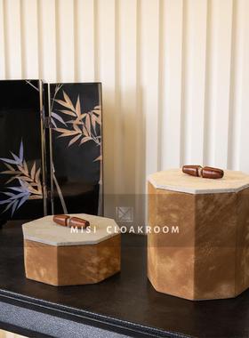 样板间茶室摆件售楼部展厅书柜软装饰品组合中式客厅酒柜茶桌摆设