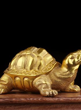 纯铜龟摆件乌龟化尖角长寿龟防小人动物家居风水迷你中式风格礼物