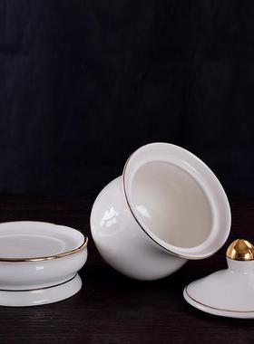 供佛陶瓷圣水杯套装白描圣水杯茶杯玻璃水杯陶瓷供具一套香炉包邮